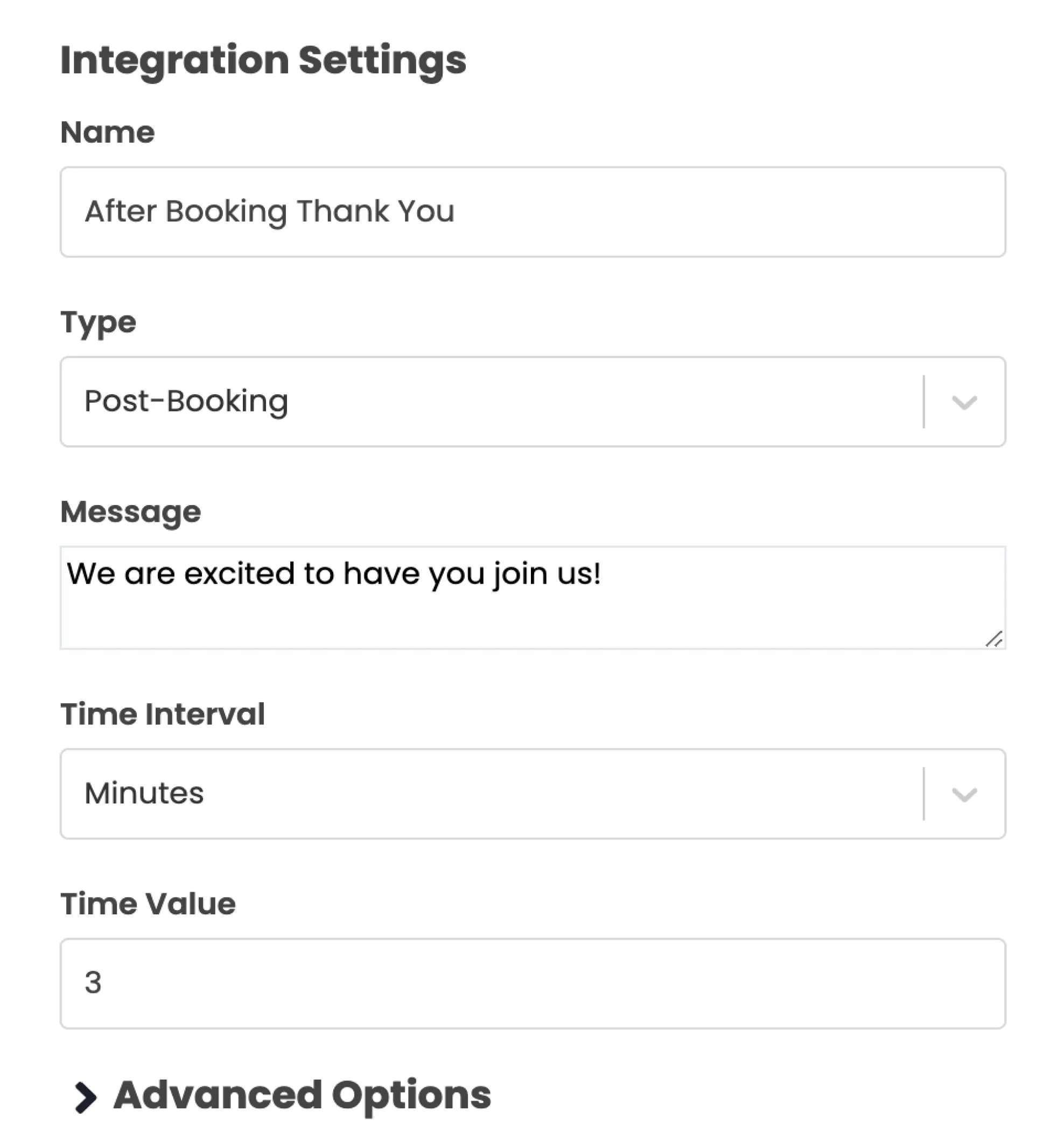 email automation integration email settings TickX