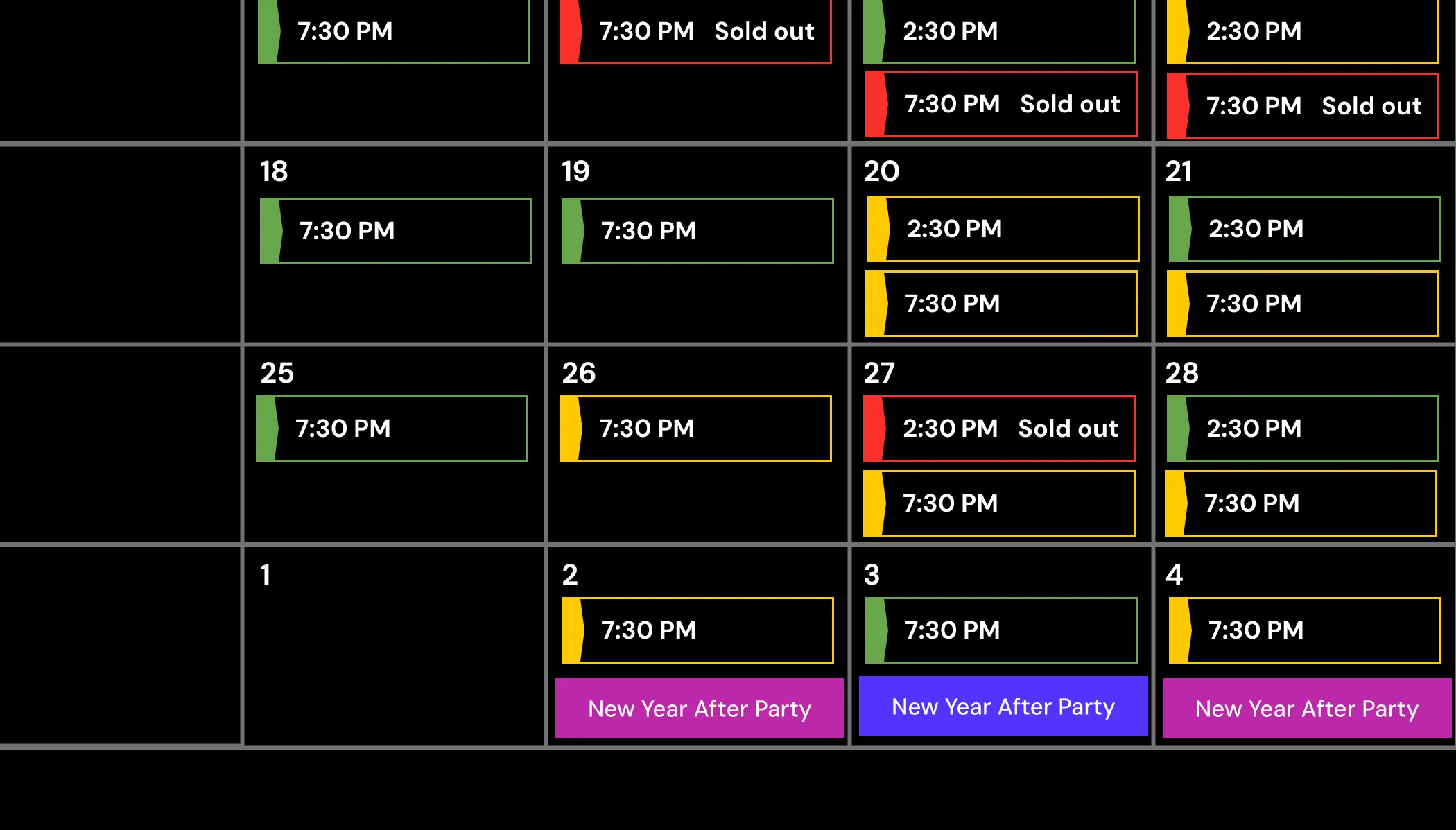 Calendar Timeslot Selection