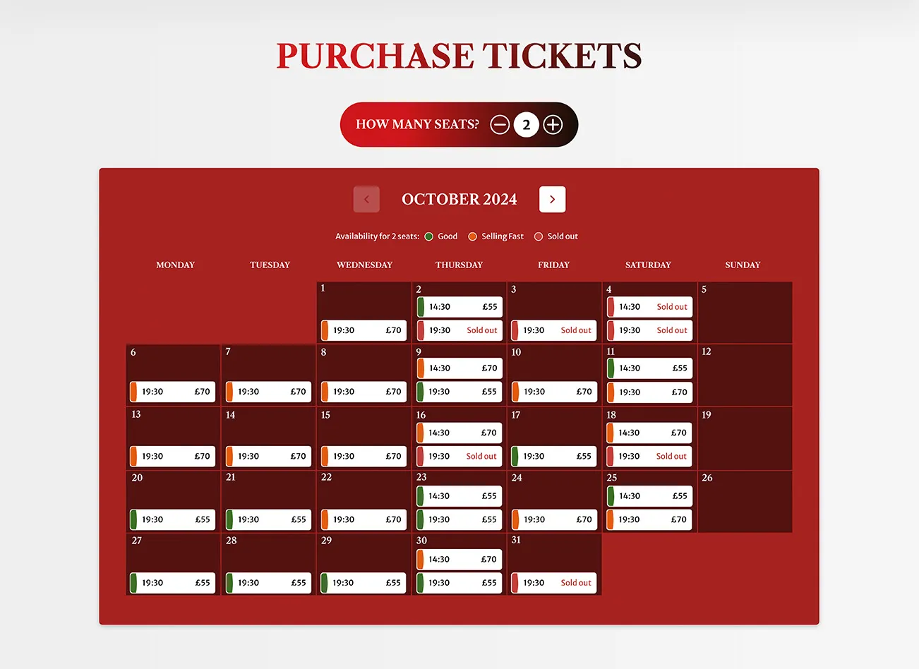 TickX Booking Flow The Devil Wears Prada