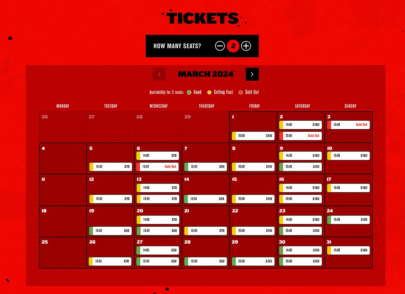 TickX Booking Flow Musical Experience