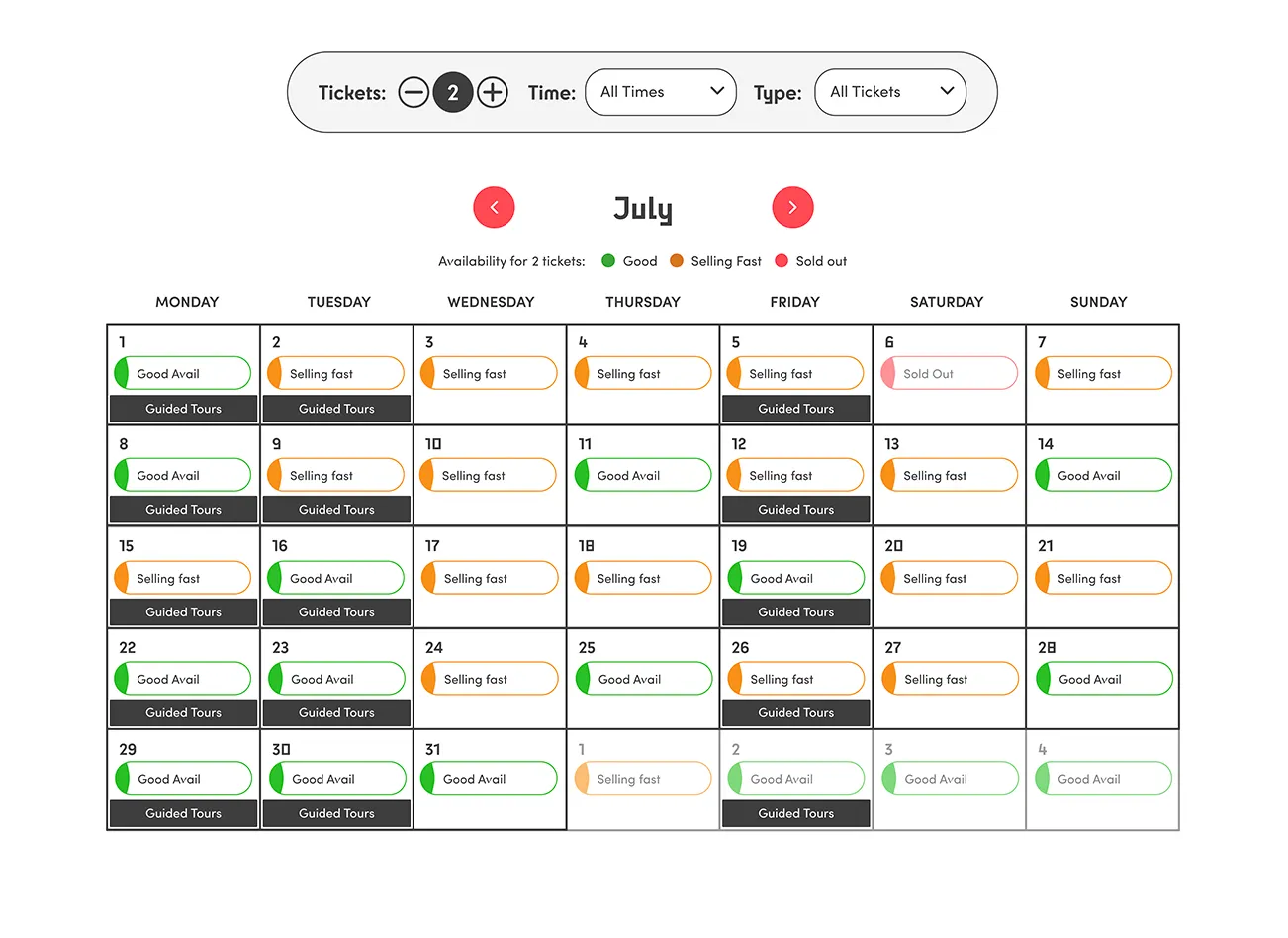 TickX Booking Flow timed entry