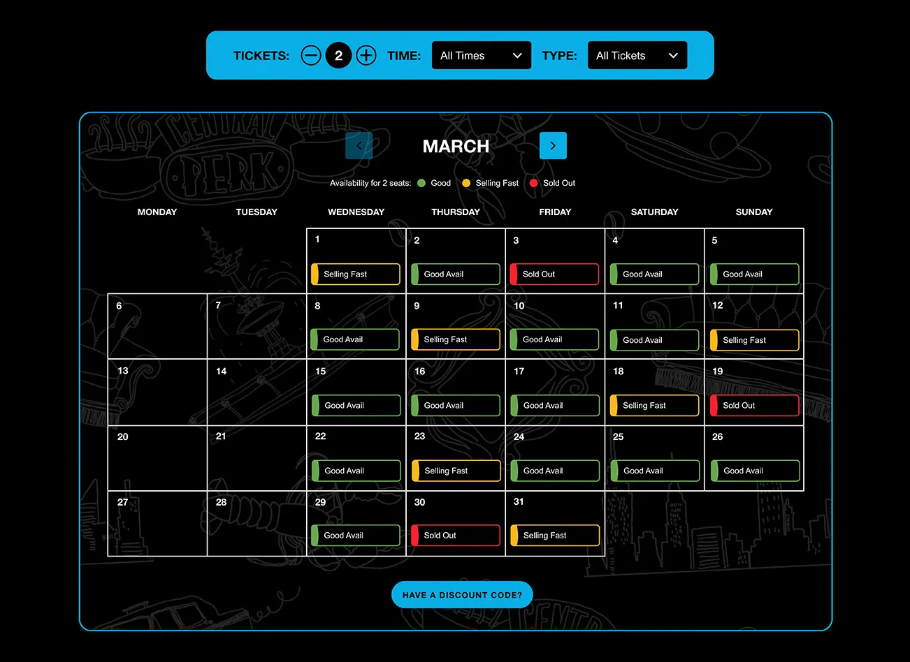 The Friends Experience TickX Booking Flow