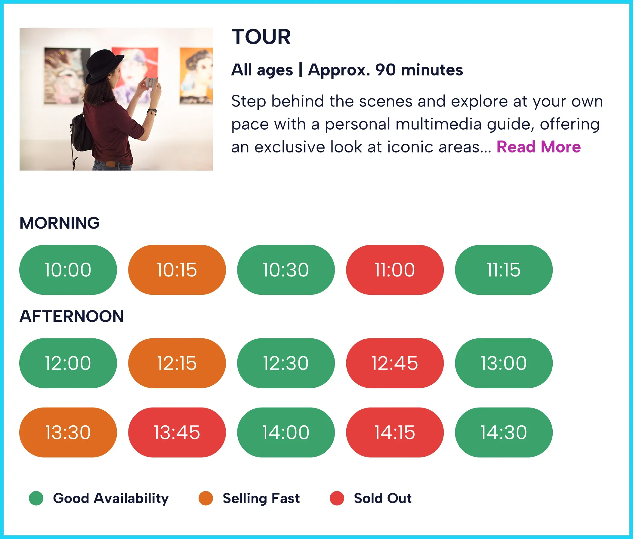TickX timed entry experience selection
