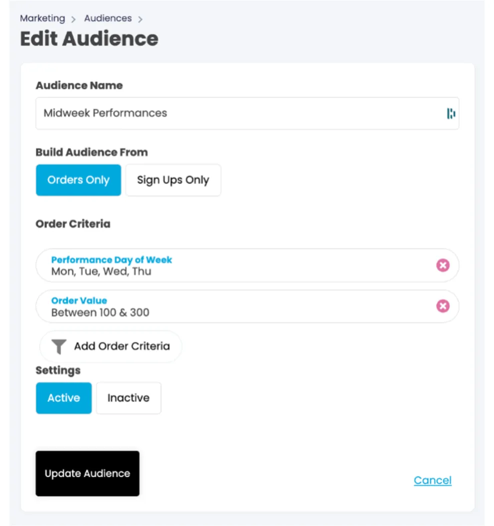 audience builder tools TickX