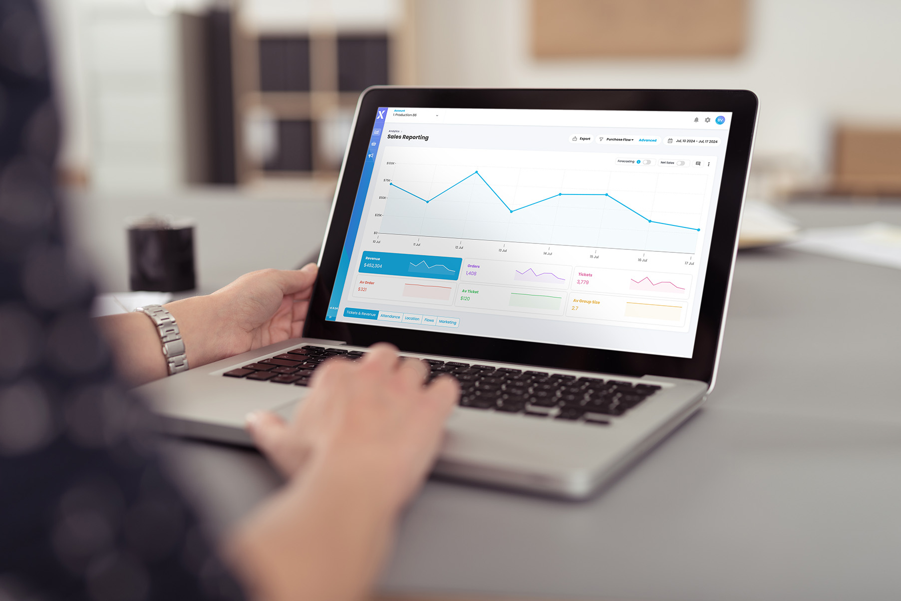 TickX IQ marketing tools and analytics dashboard