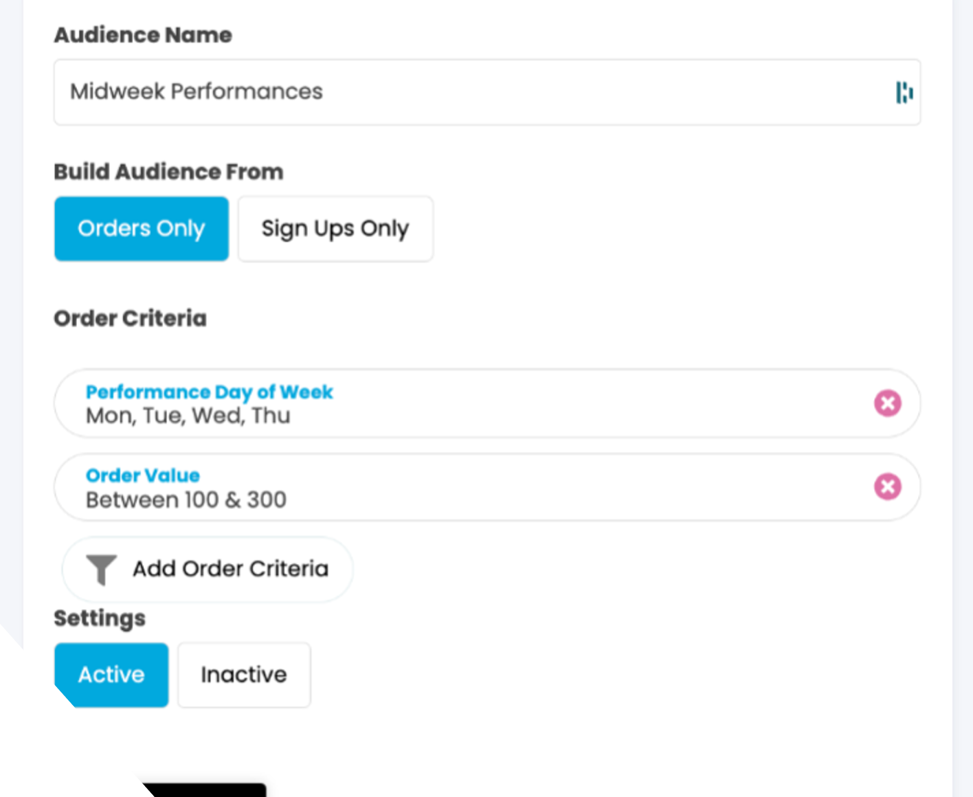Advertising audience builder TickX