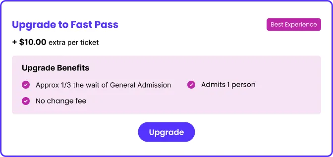 post-purchase ticket upgrade offer TickX