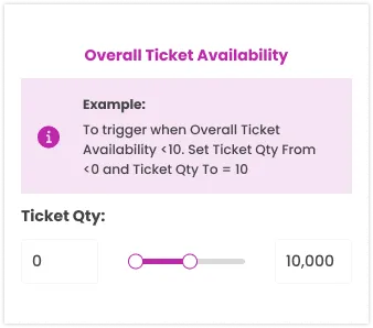 ticket availability show hide TickX