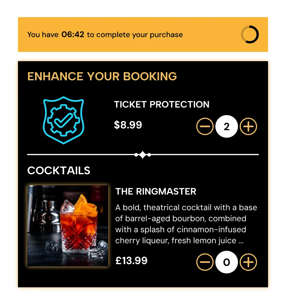 TickX Booking enhancement add-ons
